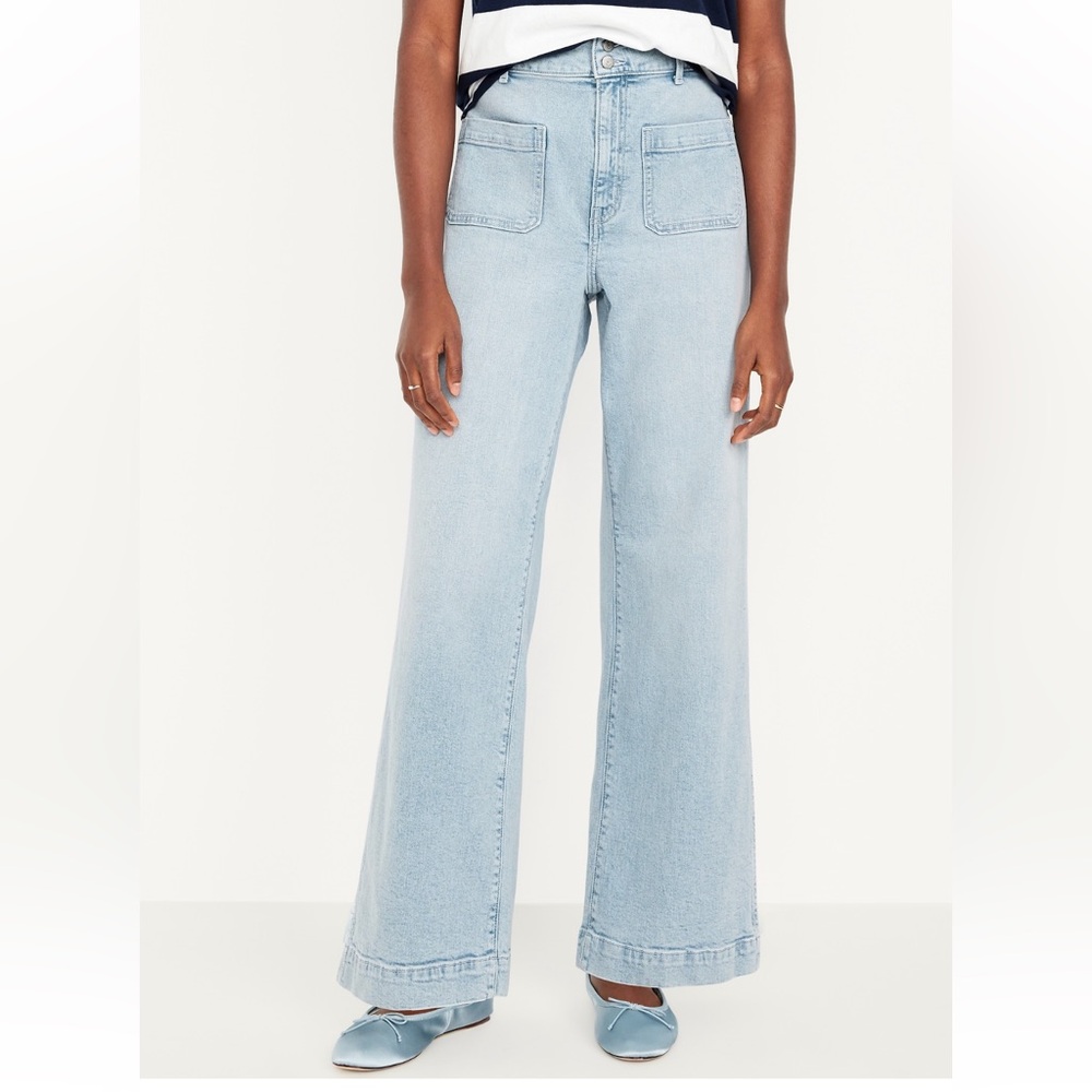 Old Navy Light Blue Wide Leg Jeans for Women